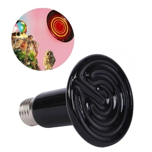 Bec infrarosu cu incalzire pentru terarii, Zola, din plastic si metal, 100W, 11x8 cm, negru Bec infrarosu cu incalzire pentru terarii, Zola, din plastic si metal, 100W, 11x8 cm, negru